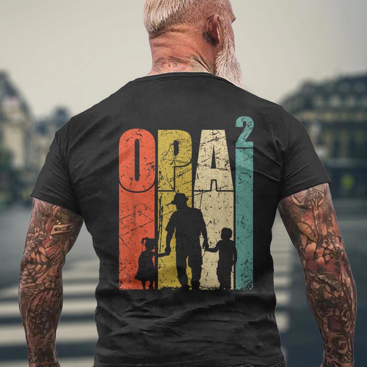 Grandpa Hoch 2 Doppelfach Opa Der Opa Mit 2 Grandchildren T-Shirt mit Rückendruck Geschenke für alte Männer