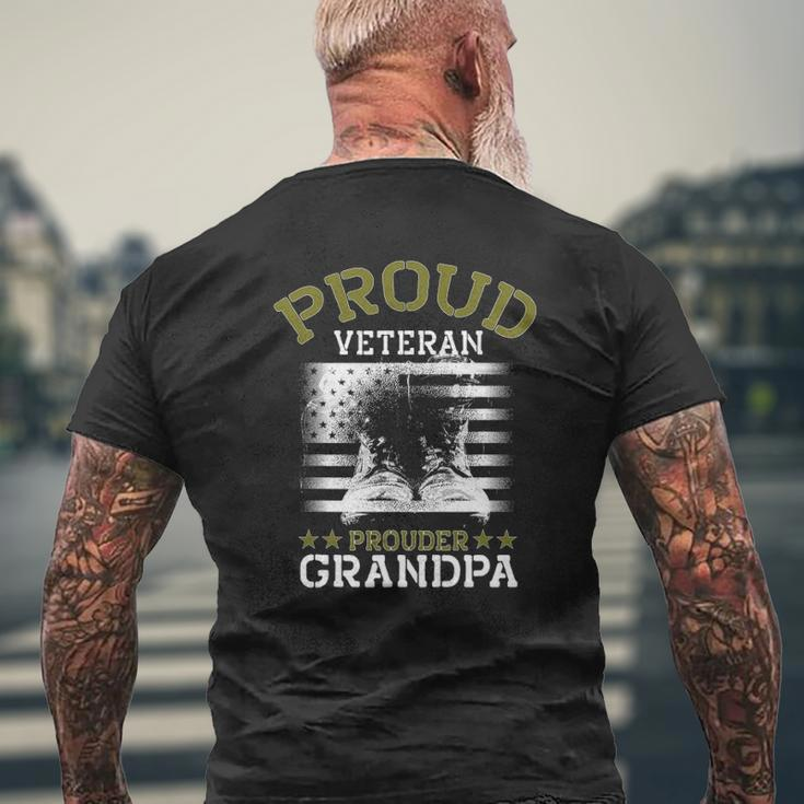 Grandpa Proud Veteran Grandpa Veteran Grandfather Mens Back Print T-shirt Gifts for Old Men