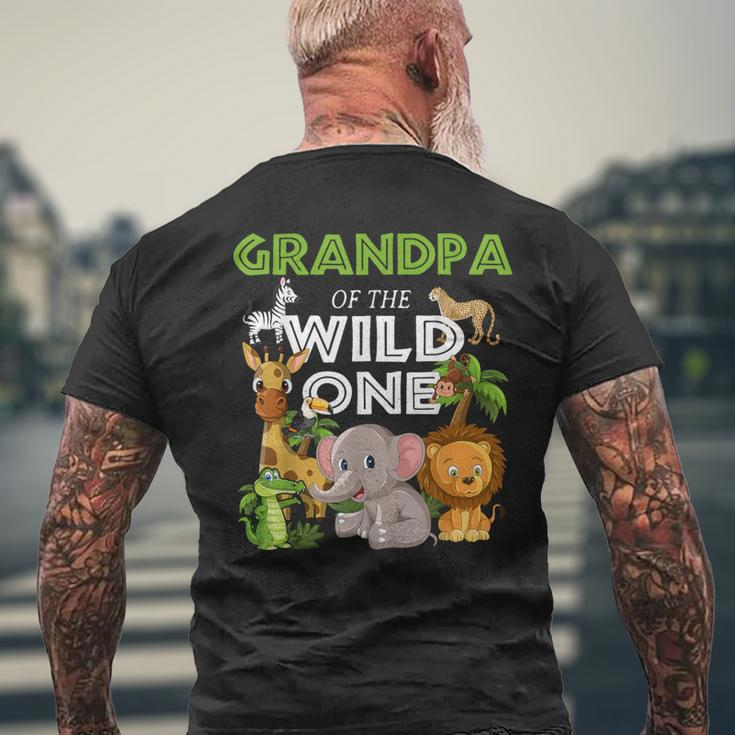 Grandpa Of The Wild One Zoo Birthday Safari Jungle Animal Men's T-shirt Back Print Gifts for Old Men
