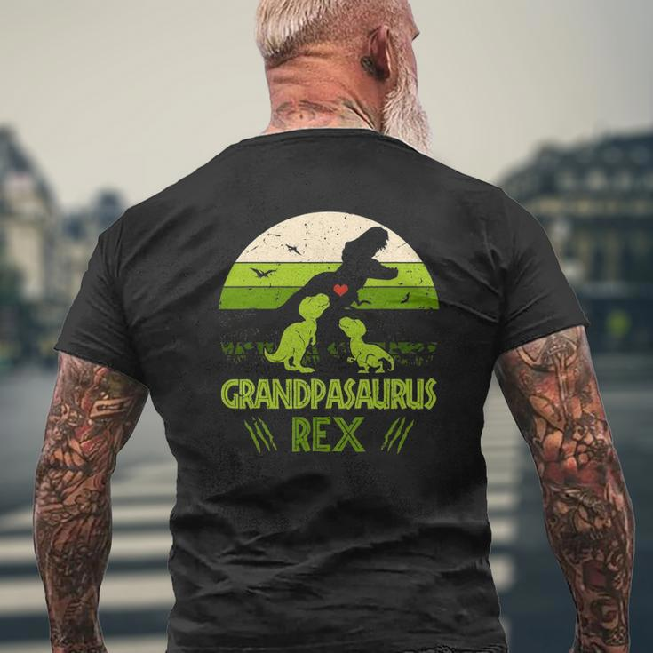 Grandpasaurus Rex 2 Kids Sunsetfor Father's Day Mens Back Print T-shirt Gifts for Old Men