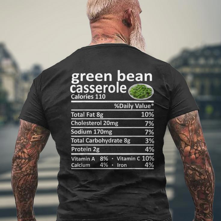 Green Bean Casserole Nutrition Food Facts Thanksgiving Men's T-shirt Back Print Gifts for Old Men