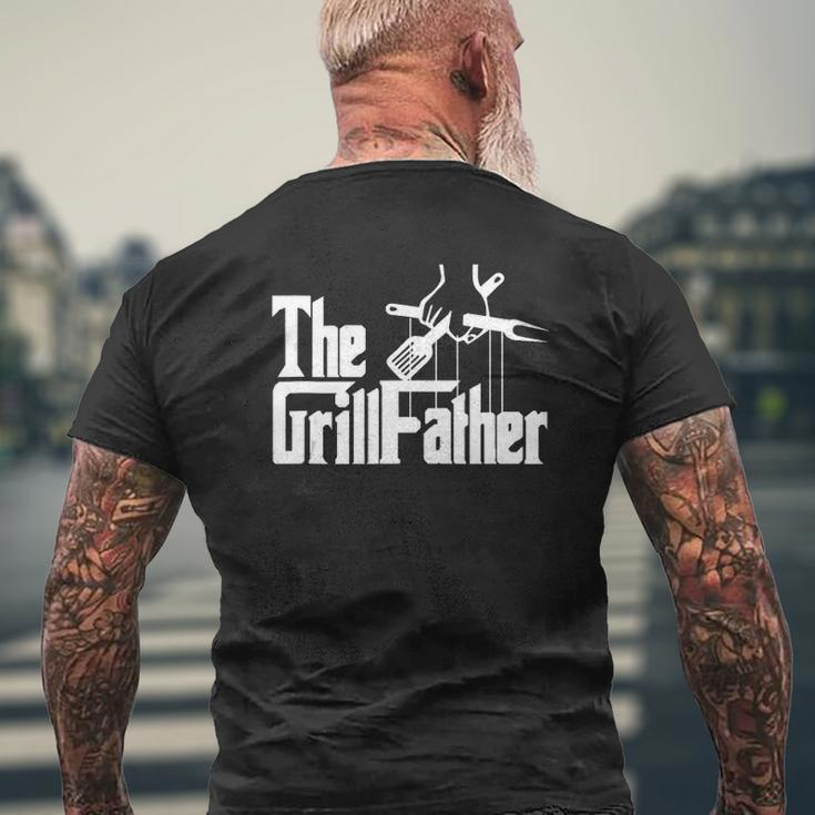 The Grillfather Barbecue Grilling Bbq The Grillfather Mens Back Print T-shirt Gifts for Old Men