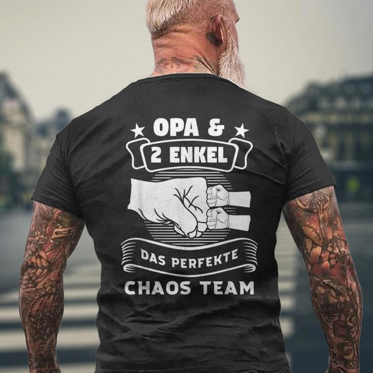 Großvater & 2 Enkel Chaos Team Schwarz Kurzärmliges Herren-T-Kurzärmliges Herren-T-Shirt - Familie Spaß Geschenke für alte Männer