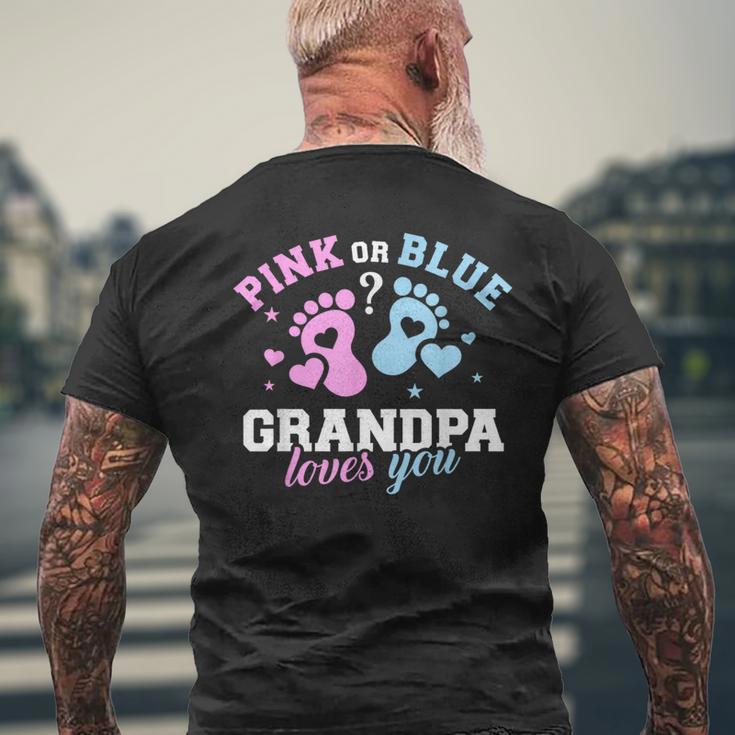 Großvater Kurzärmliges Herren-T-Kurzärmliges Herren-T-Shirt Pink or Blue, Grandpa Loves You für Geschlechtsenthüllung Geschenke für alte Männer