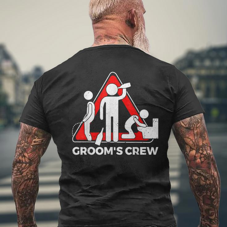 Groom's CrewGroom Groomsmen Bachelor Party Mens Back Print T-shirt Gifts for Old Men