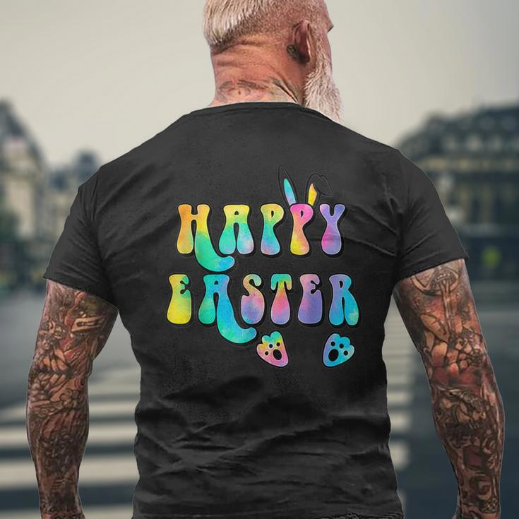 Groovy Bunny Tie Dye Happy Easter Cute Easter Day Rabbit Men's T-shirt Back Print Gifts for Old Men