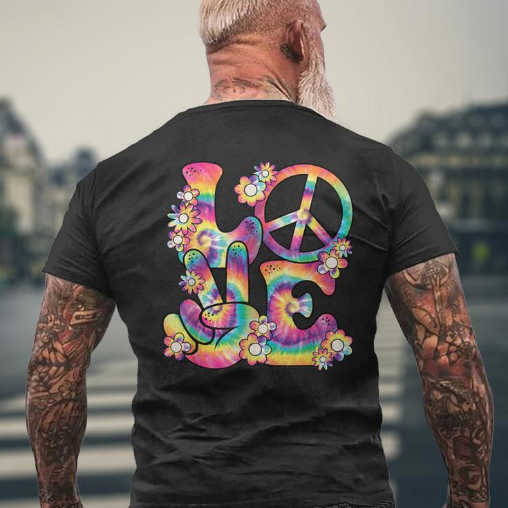 Groovy Love Peace Sign Hippie Theme Party Outfit 60S 70S Men's T-shirt Back Print Gifts for Old Men