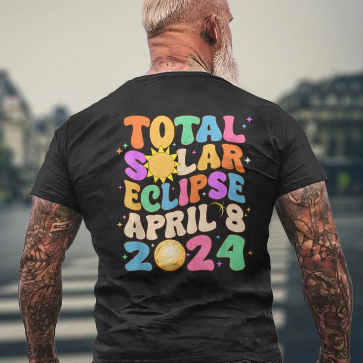 Groovy Total Sun Eclipse April 8 2024 Men's T-shirt Back Print Gifts for Old Men