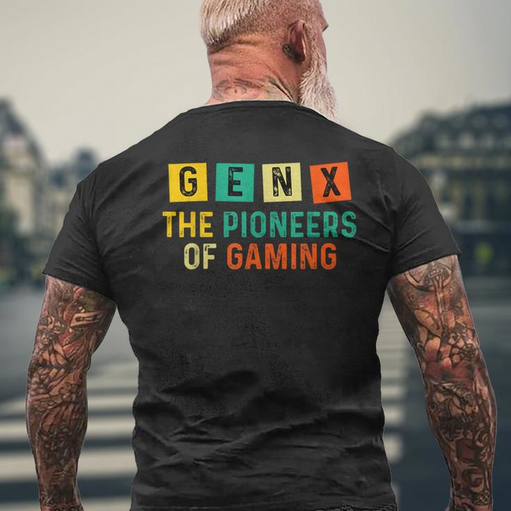 Growing Up Gen X Retro Gaming Generation X Vintage Gamer Men's T-shirt Back Print Gifts for Old Men
