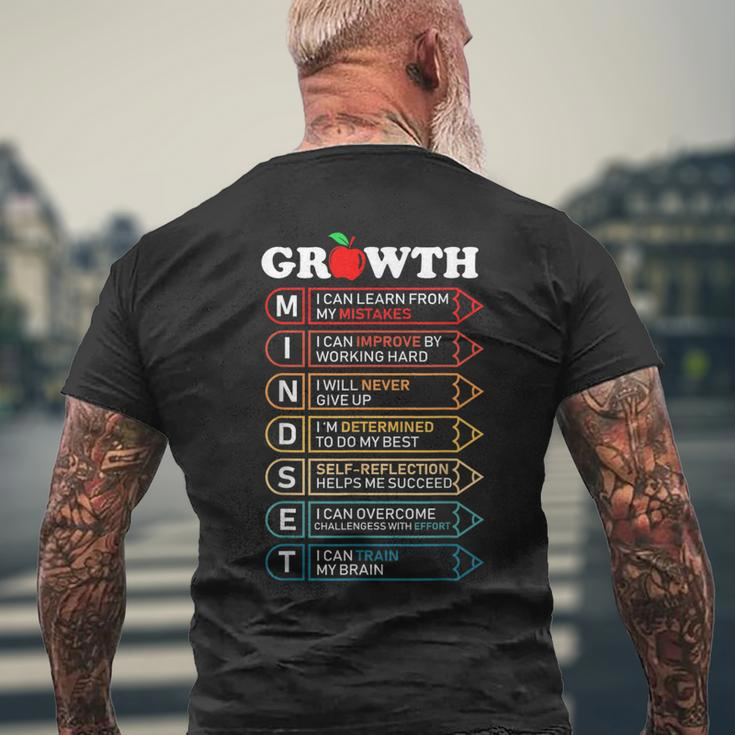 Growth Mindset Definition Motivational Quote Classroom Men's T-shirt Back Print Gifts for Old Men