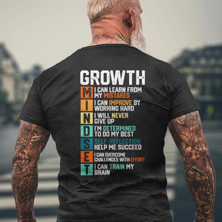 Growth Mindset Definition Motivational Quotes Men's T-shirt Back Print Gifts for Old Men