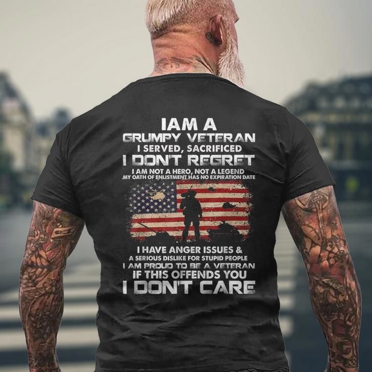 I Am A Grumpy Veteran I Served I Sacrificed Veteran Day Men's T-shirt Back Print Gifts for Old Men