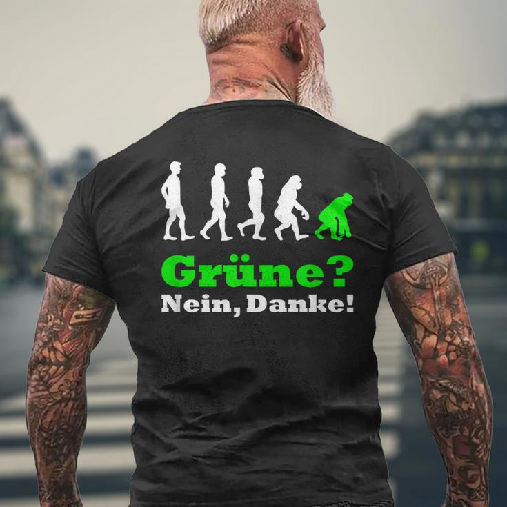 Grüne Nein Danke German Black T-Shirt mit Rückendruck Geschenke für alte Männer