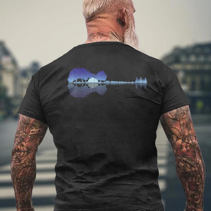 Guitar Lake Shadow Music Lovers Rock Guitar Musician Men's T-shirt Back Print Gifts for Old Men