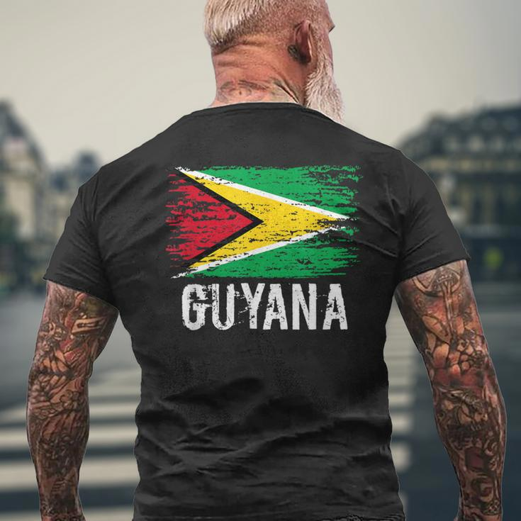 Guyanese Flag Pride Vintage Guyanese Root Guyana Men's T-shirt Back Print Gifts for Old Men