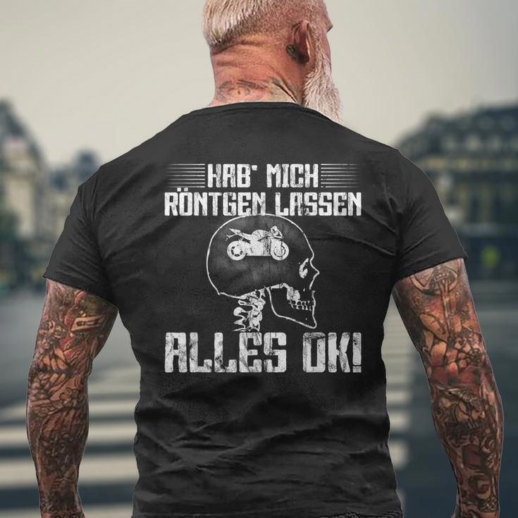 Hab Mich Röntgen Lassen Alles Ok Motorcycle T-Shirt mit Rückendruck Geschenke für alte Männer
