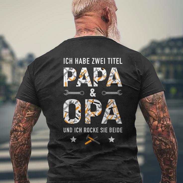 Habe Zwei Titel Papa Opa Rocke Beide Handwerkeratertag T-Shirt mit Rückendruck Geschenke für alte Männer