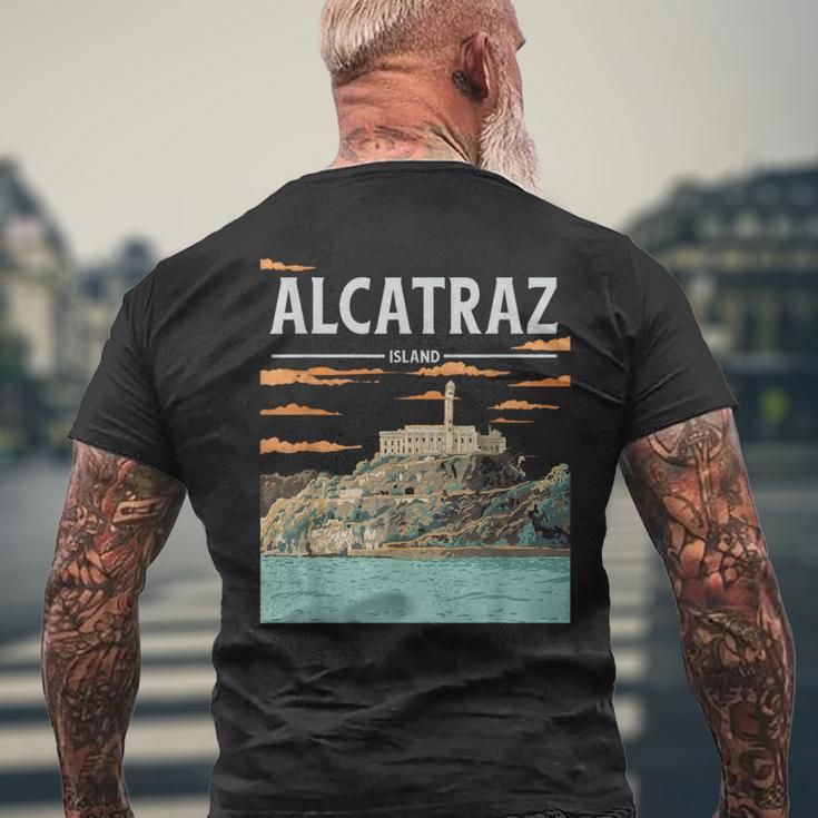 Hand-Drawn Alcatraz T-Shirt mit Rückendruck Geschenke für alte Männer