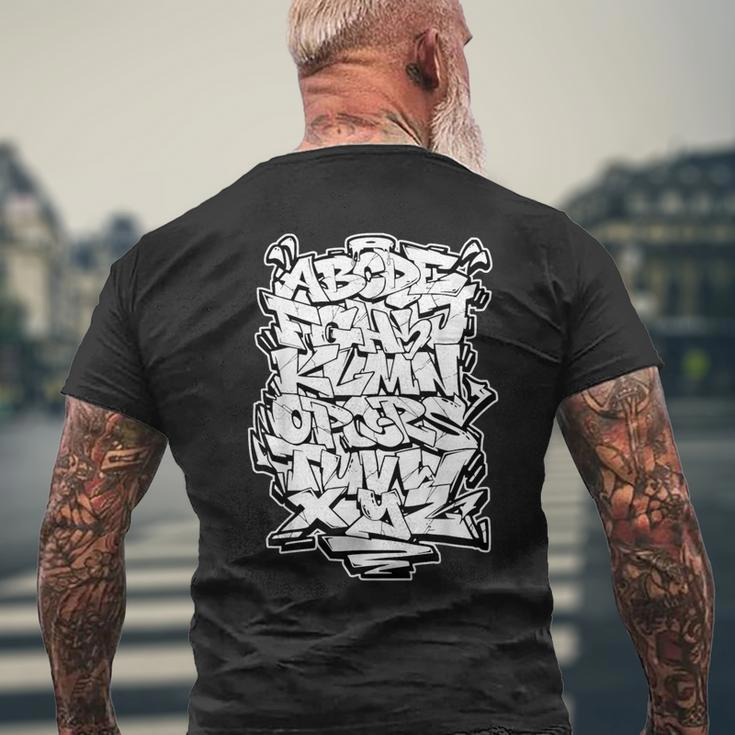Handstyle Hip Hop Urban Lettering With Graffiti Alphabet T-Shirt mit Rückendruck Geschenke für alte Männer
