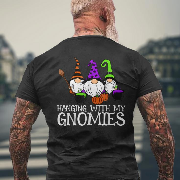 Hanging With My Gnomies Garden Gnome Halloween Mens Back Print T-shirt Gifts for Old Men