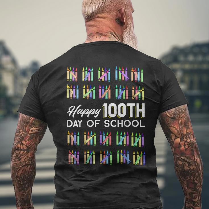 Happy 100Th Day Of School Student 100 Days Of School Men's T-shirt Back Print Gifts for Old Men