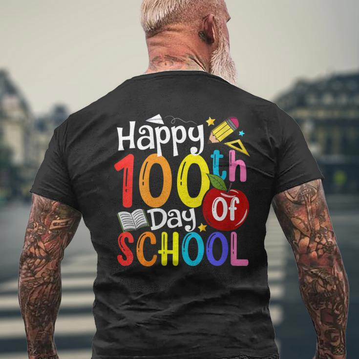 Happy 100Th Day Of School Teachers Student Happy 100 Days Men's T-shirt Back Print Gifts for Old Men