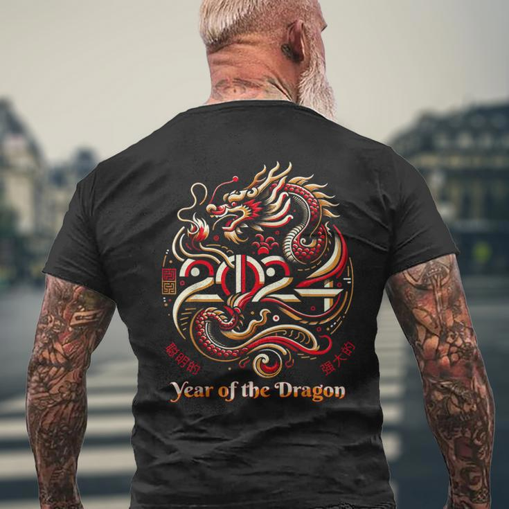 Happy Chinese New Year 2024 Year Of The Dragon Zodiac Men's T-shirt Back Print Gifts for Old Men