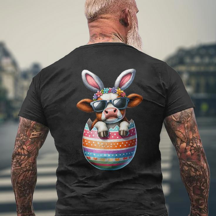 Happy Easter Cute Cow Bunny Ears Eggs Toddler Boy Girl Men's T-shirt Back Print Gifts for Old Men