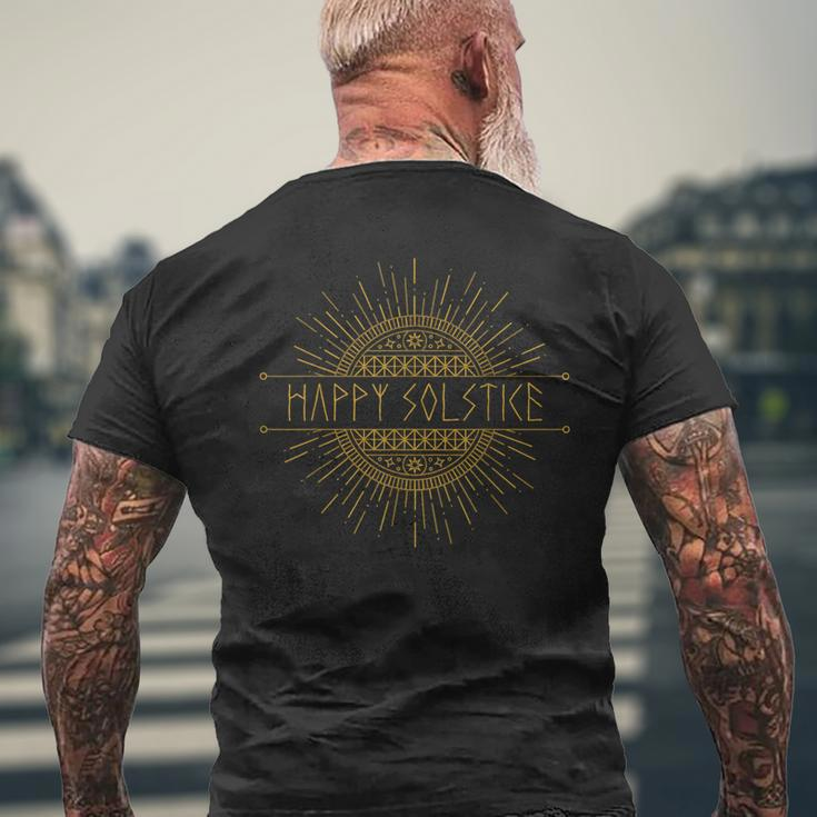 Happy Solstice Pagan Witchcraft Wicca Winter Solstice Men's T-shirt Back Print Gifts for Old Men