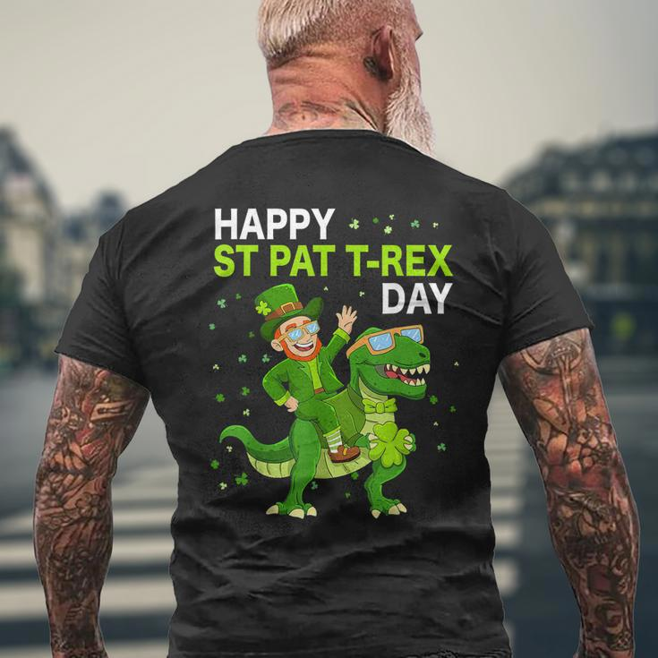 Happy St Pat Trex Day Dino St Patricks Day Kids Toddler Boys Mens Back Print T-shirt Gifts for Old Men
