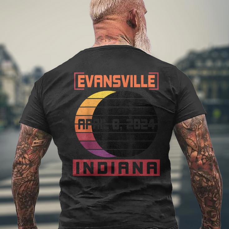 Happy Total Solar Eclipse In Evansville Indiana April 8 2024 Men's T-shirt Back Print Gifts for Old Men