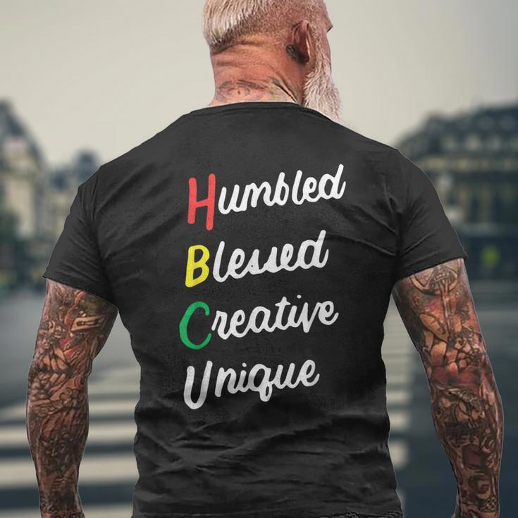 Hbcu African Humbled Blessed Creative Unique Black Pride Men's T-shirt Back Print Gifts for Old Men