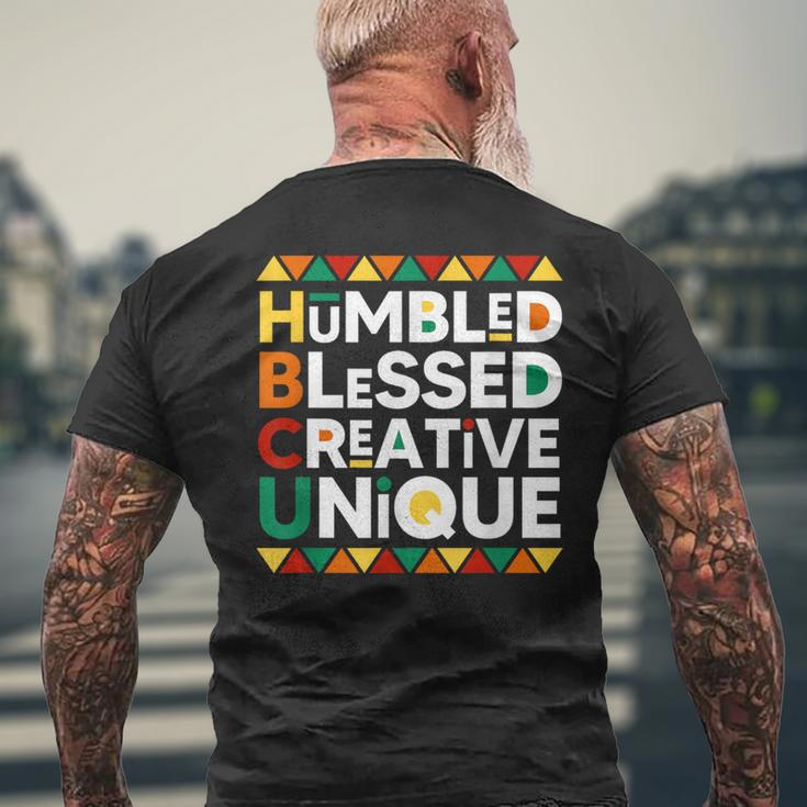 Hbcu Humbled Blessed Creative Unique Historical Black Men's T-shirt Back Print Gifts for Old Men