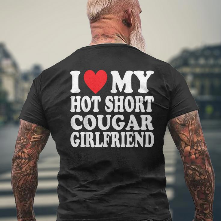 I Heart My Hot Short Cougar Girlfriend I Love My Short Gf Men's T-shirt Back Print Gifts for Old Men