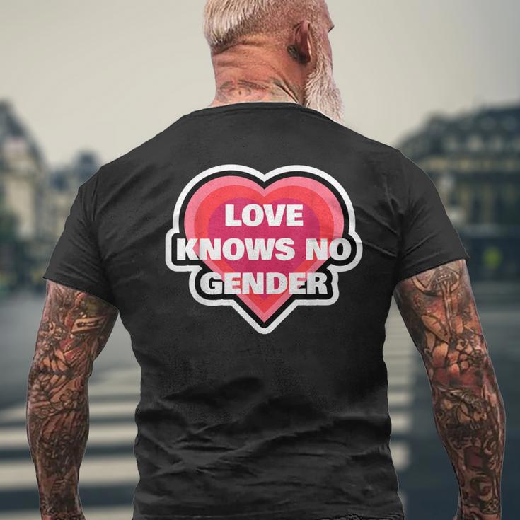 Heart Love Knows No Gender Men's T-shirt Back Print Gifts for Old Men