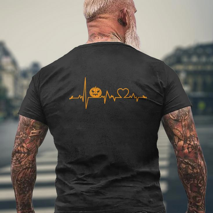 Heartbeat Pumpkin Halloween Quote Mens Back Print T-shirt Gifts for Old Men