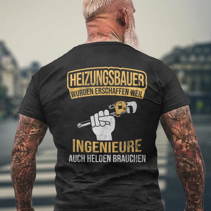 Heizungsbauer Herden Der Ingenieure Heater Building T-Shirt mit Rückendruck Geschenke für alte Männer