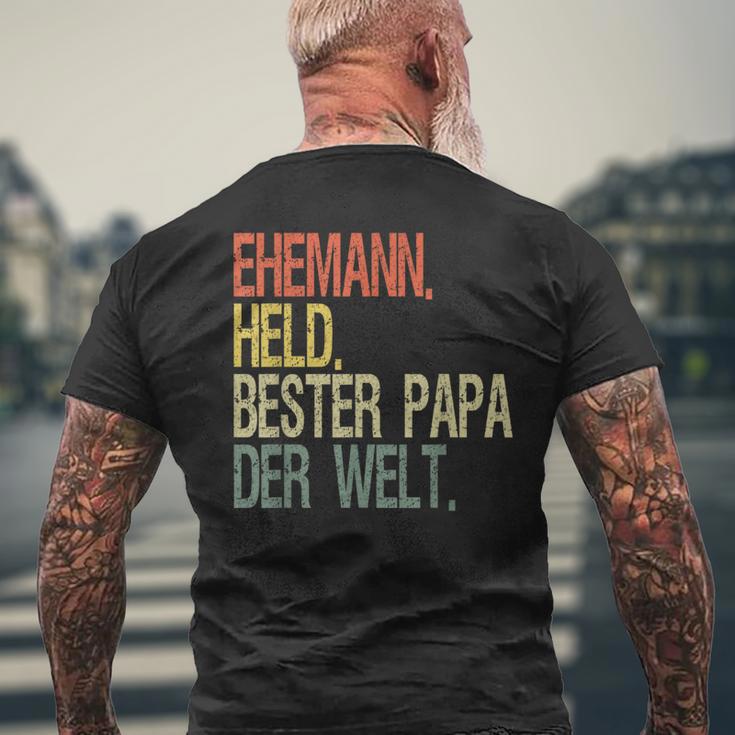 Held Beste Papa Der Welt Help T-Shirt mit Rückendruck Geschenke für alte Männer