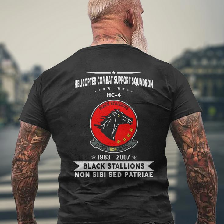 Helicopter Combat Support Squadron 4 Hc 4 Helsuppron 4 Black Stallions Men's T-shirt Back Print Gifts for Old Men