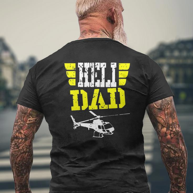 Helicopter Pilot Dad Father's Day Husband Mens Back Print T-shirt Gifts for Old Men
