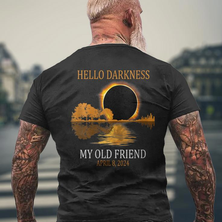 Hello Darkness April 8 2024 Total Solar Eclipse 2024 Men's T-shirt Back Print Gifts for Old Men