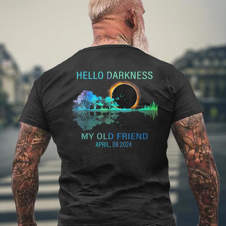 Hello Darkness My Old Friend 2024 Solar Eclipse April 08 24 Men's T-shirt Back Print Gifts for Old Men