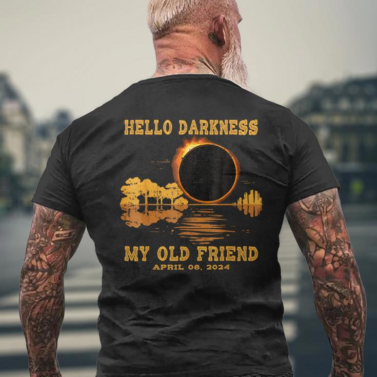 Hello Darkness My Old Friend Eclipse 2024 April 8Th Totality Men's T-shirt Back Print Gifts for Old Men