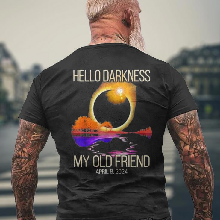 Hello Darkness My Old Friend Eclipse Solar April 08 2024 Men's T-shirt Back Print Gifts for Old Men