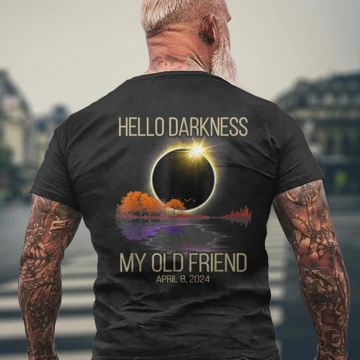 Hello Darkness My Old Friend Solar Eclipse April 08 2024 Men's T-shirt Back Print Gifts for Old Men