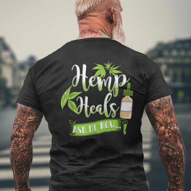 Hemp Heals Cbd Oil Men's T-shirt Back Print Gifts for Old Men