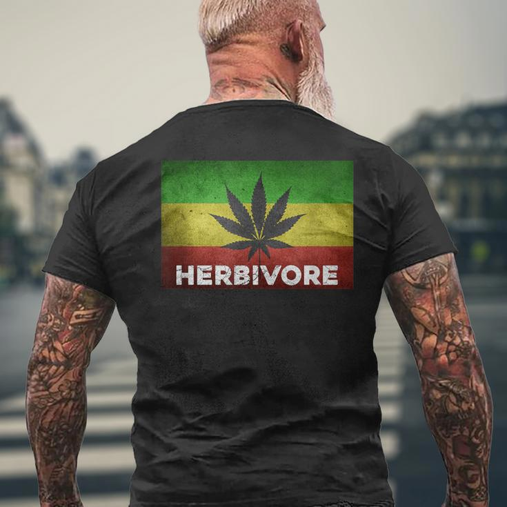 Herbivore Pun Marijuana Weed Cannabis Leaf Jamaican Men's T-shirt Back Print Gifts for Old Men