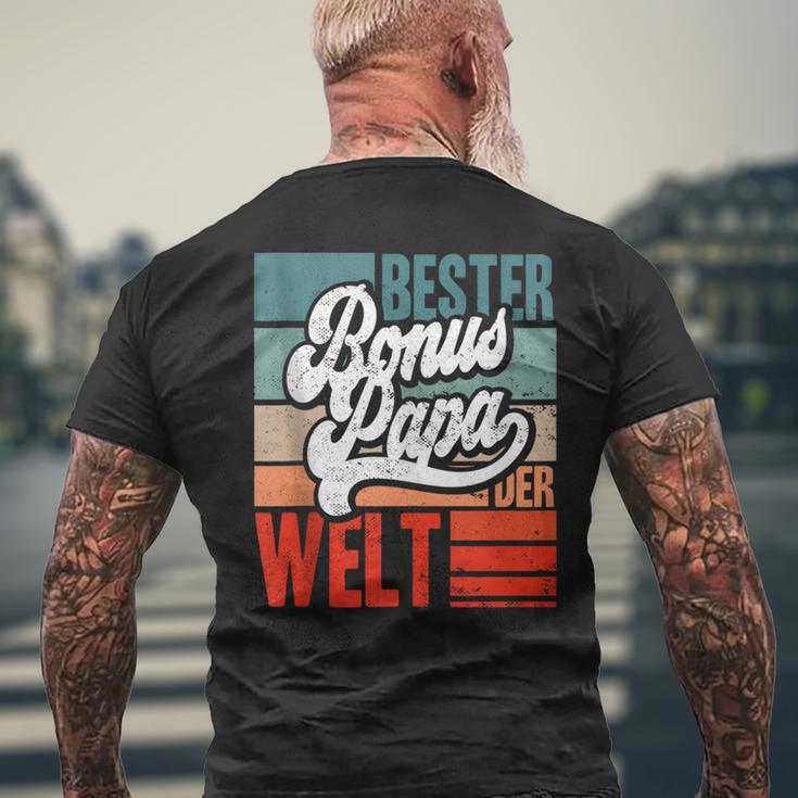 Herren Bester Bonus-Papa Der Weltintage Stiefvater Spruch Lustig T-Shirt mit Rückendruck Geschenke für alte Männer