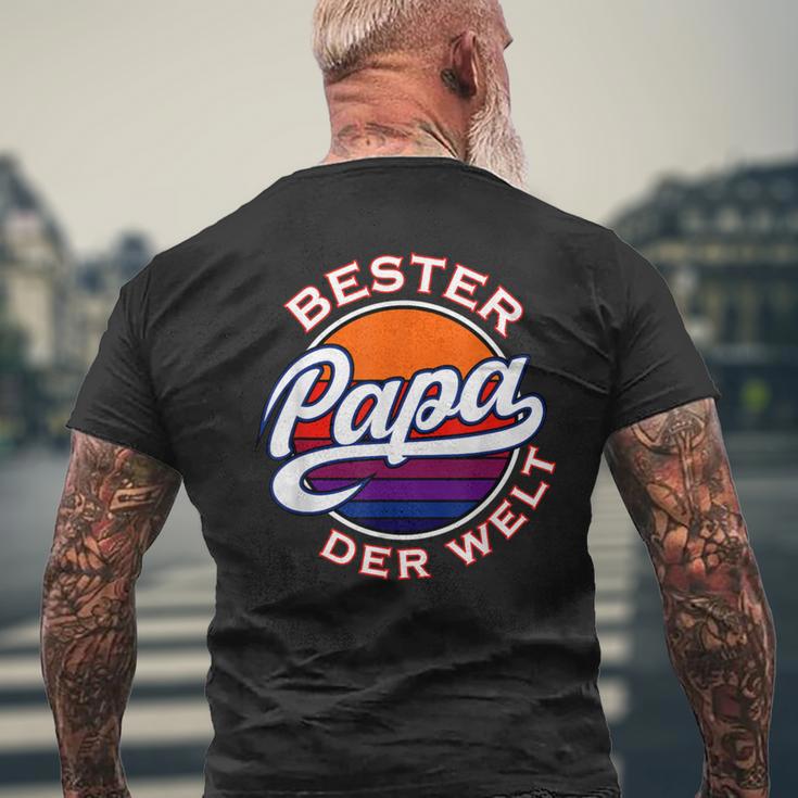 Herren Bester Papa Der Welt 1Atertag -Atertagsgeschenk T-Shirt mit Rückendruck Geschenke für alte Männer