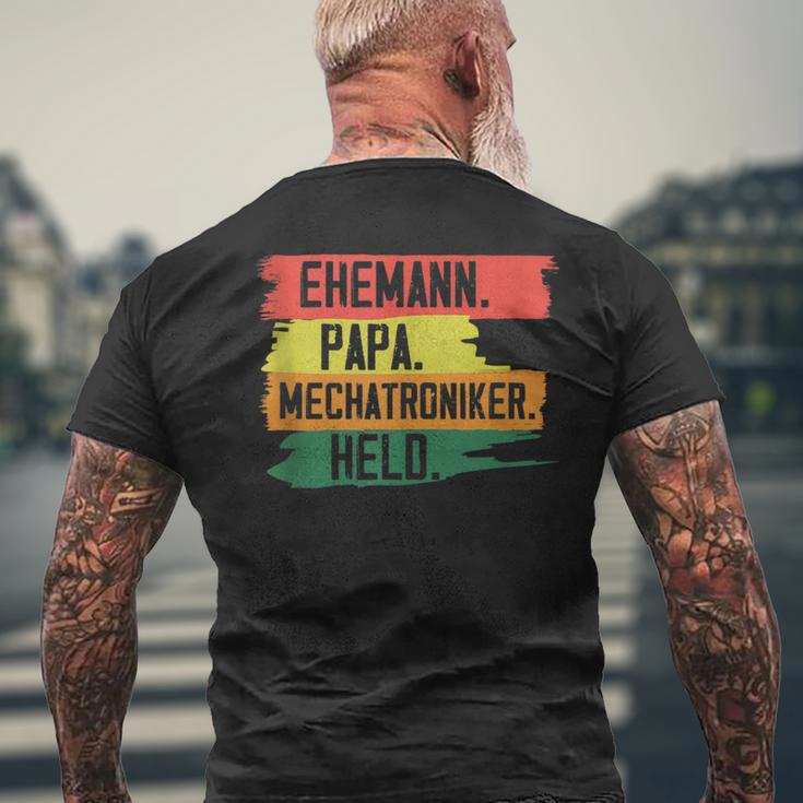 Herren Ehemann Papa Mechatroniker Heldateratertag Geschenk T-Shirt mit Rückendruck Geschenke für alte Männer